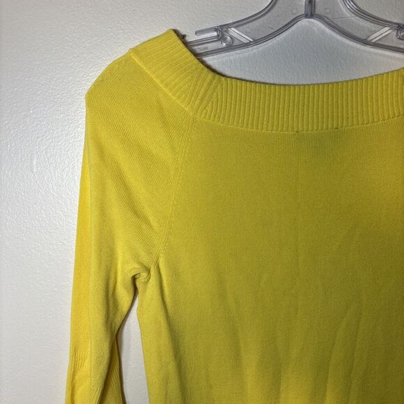 Talbots Petites Bell 3/4 Sleeve Knit Tunic Top Women's Size Small Bright Yellow - Picture 10 of 16
